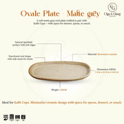 Ovale Plate - Matte grey